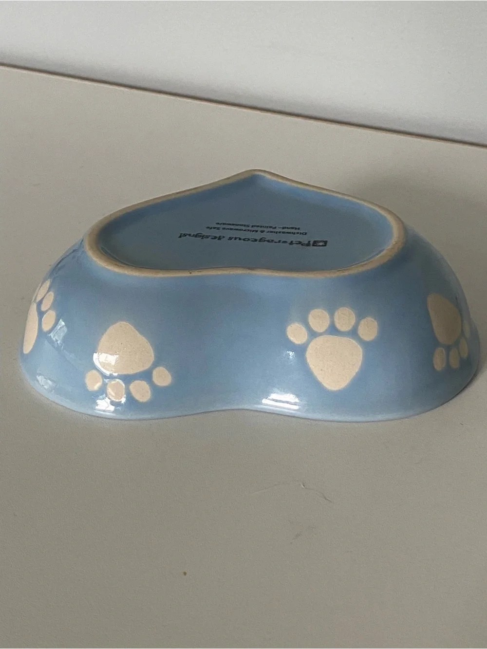 Prince Pet Dish Blue 6” Cat Small Dog Ceramic Food Bowl Ceramic Embossed EUC